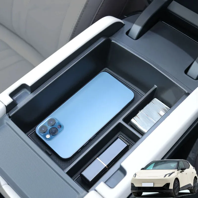 For Lynk & Co 02 Z20 2024-2026 Car Central Armrest Box ABS Store Content Box Finishing Receive Interior Car Accessories
