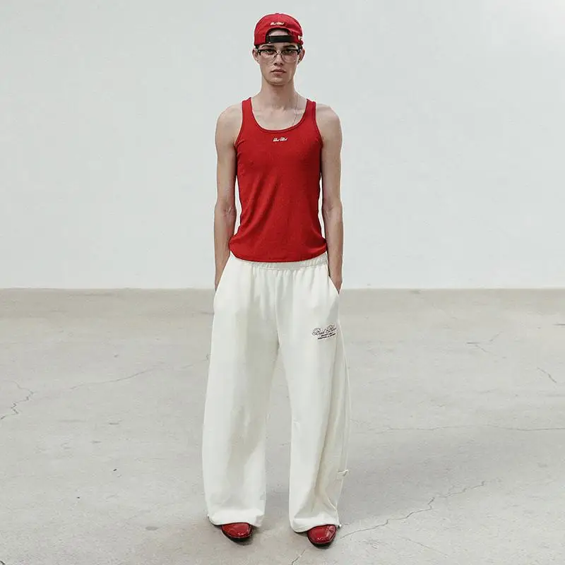 กางเกงกีฬาขากว้างลำลองผู้หญิงอเมริกันสลีสลิมมิ่งหลวมพอดีสตรีทแดนซ์กางเกงขาตรงเดินทางสลี