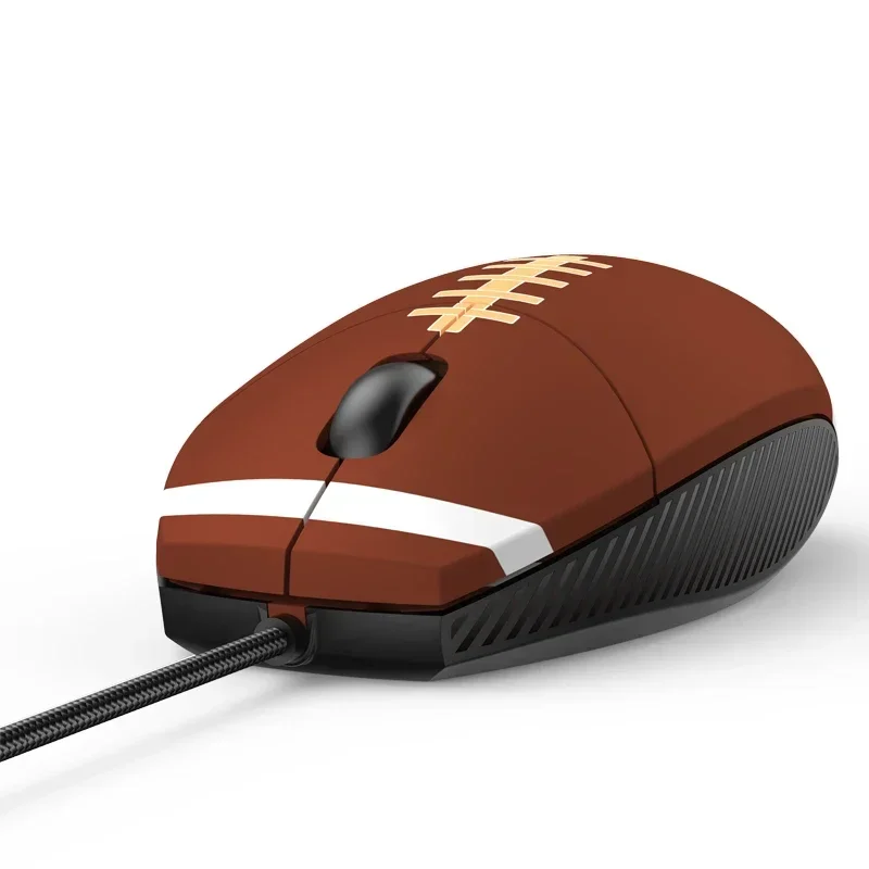 Imagem -03 - Wired Mouse com Luz de Fundo Gamer Ajustável E-sports Baseball Shape Acessórios pc Marrom 3360rts Fkmini3-gaming