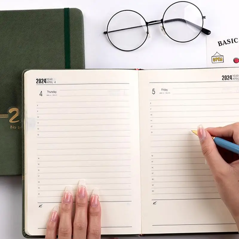 週次および月のプランナーノートブック、a5の裏地付きジャーナル、ファミリープランナー、クリエイティブな色、月次計画、カレンダー2024