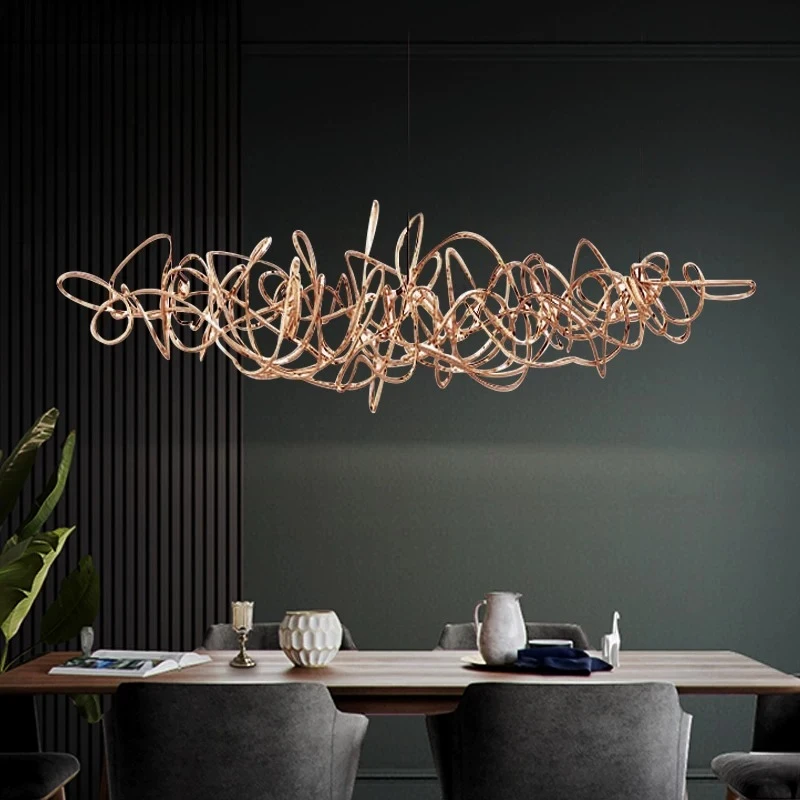 Postmodern Light Luxury Chandelier Italian Designer Creative Pendant Light For Dining Room Bar Counter Villa Model House Custom