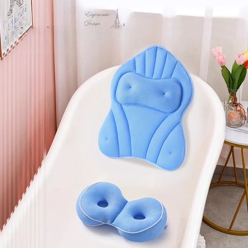 2pcs Bathtub Non-Slip Suction Cups Quick-Dry Bath Pillow Cushion for Soothing Fatigue Bathroom Spa Relaxing Bath Tub Pillow