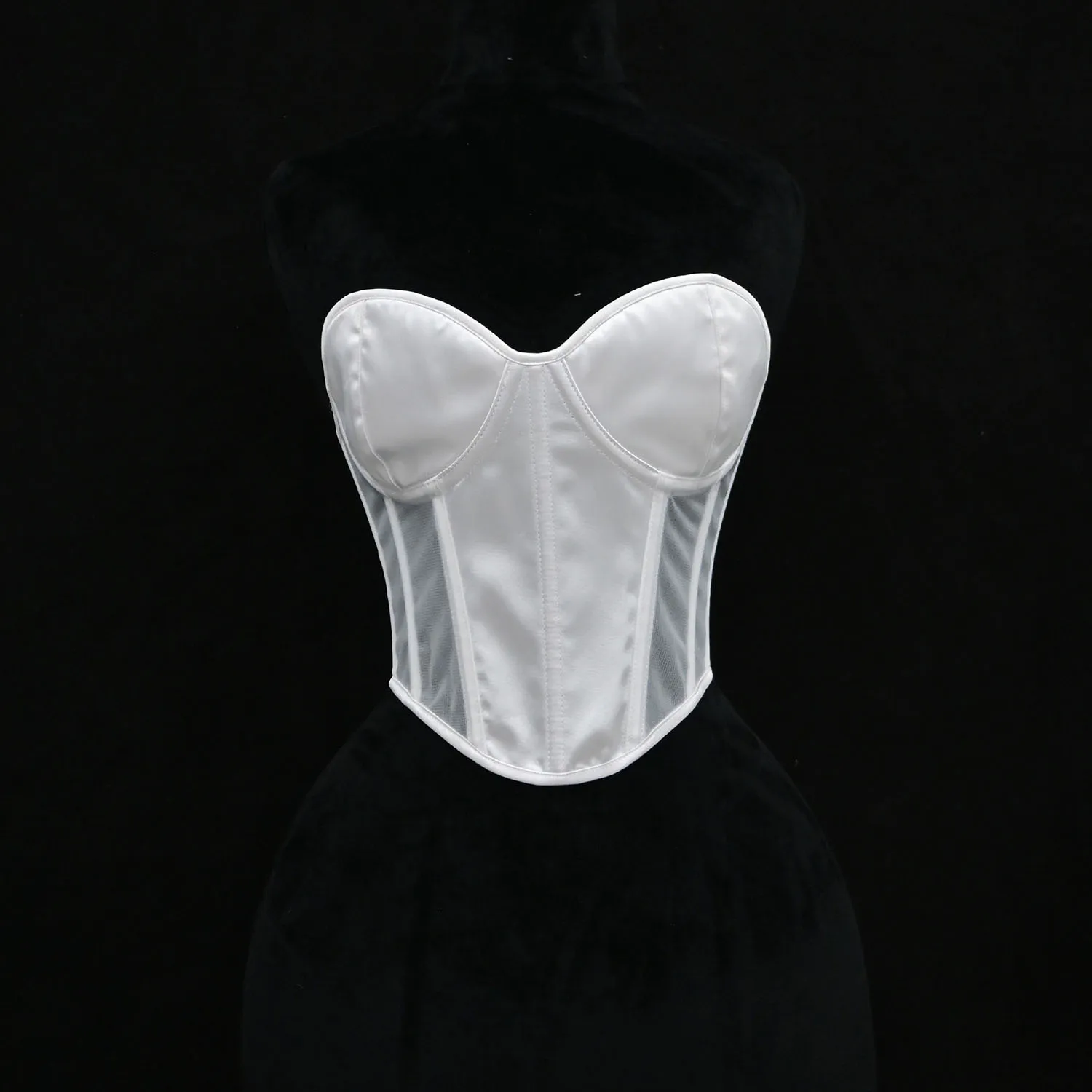 

Elegant Satin Mesh Corset for Women Full Body Shaping Seamless Underwear Tummy Control Waist Cincher