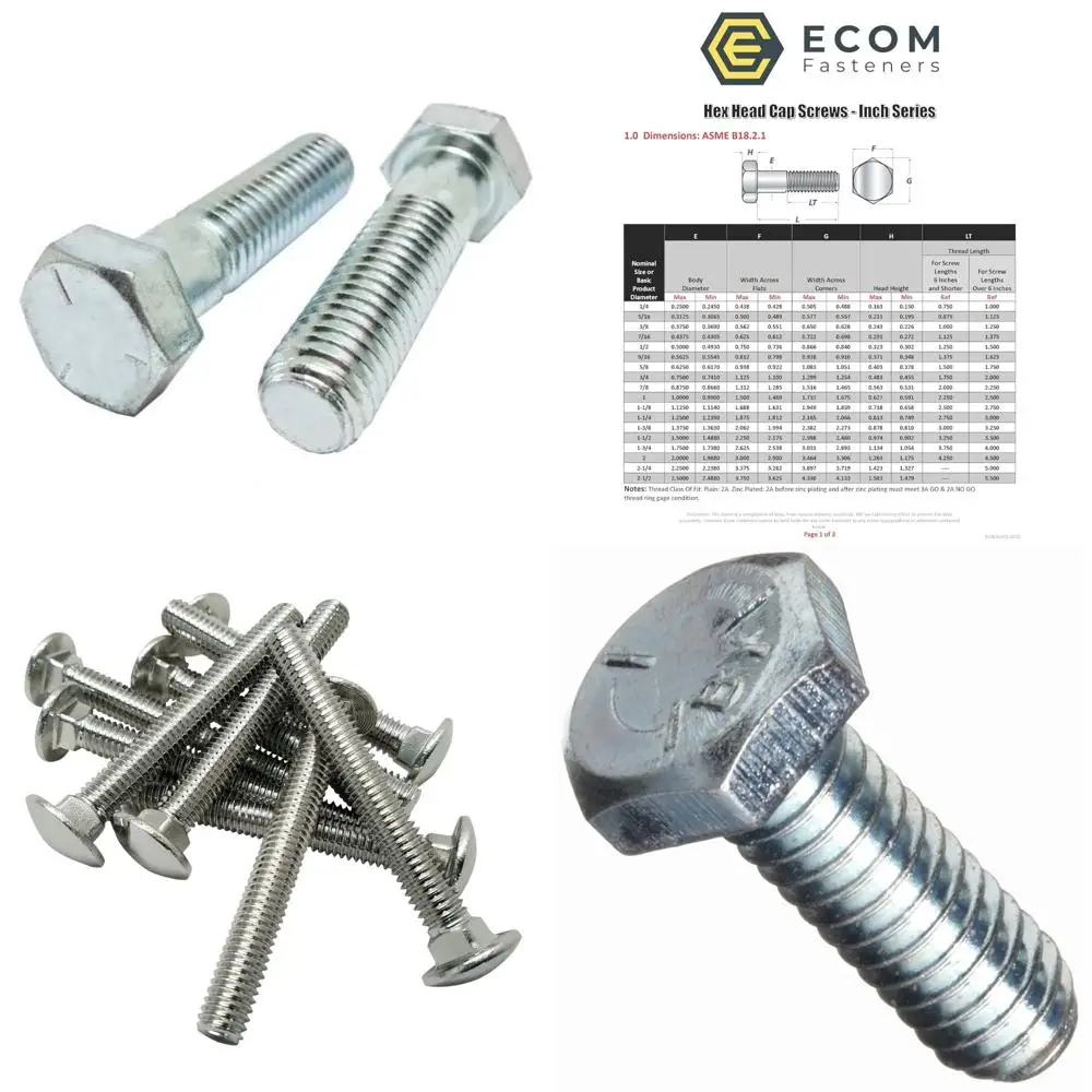 

Винты с шестигранной головкой из оцинкованной стали класса 5, 1/4 x 5-1/2, грубая резьба, упаковка из 50 шт., сделано в США