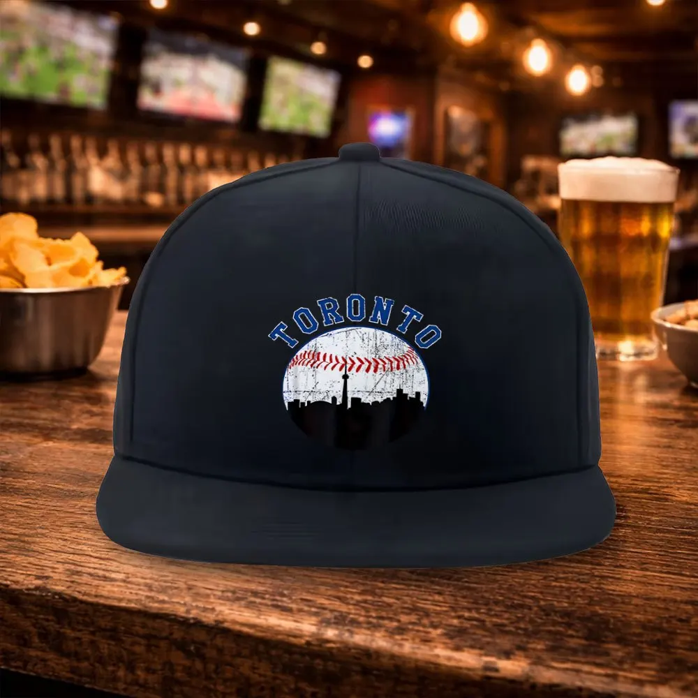 

2026 Toronto Cityscape Flat Brim Hip-Hop Baseball Cap - Street Fashion Outdoor Sports Cap - Couple'S Hip-Hop Hat - Versatile Duc