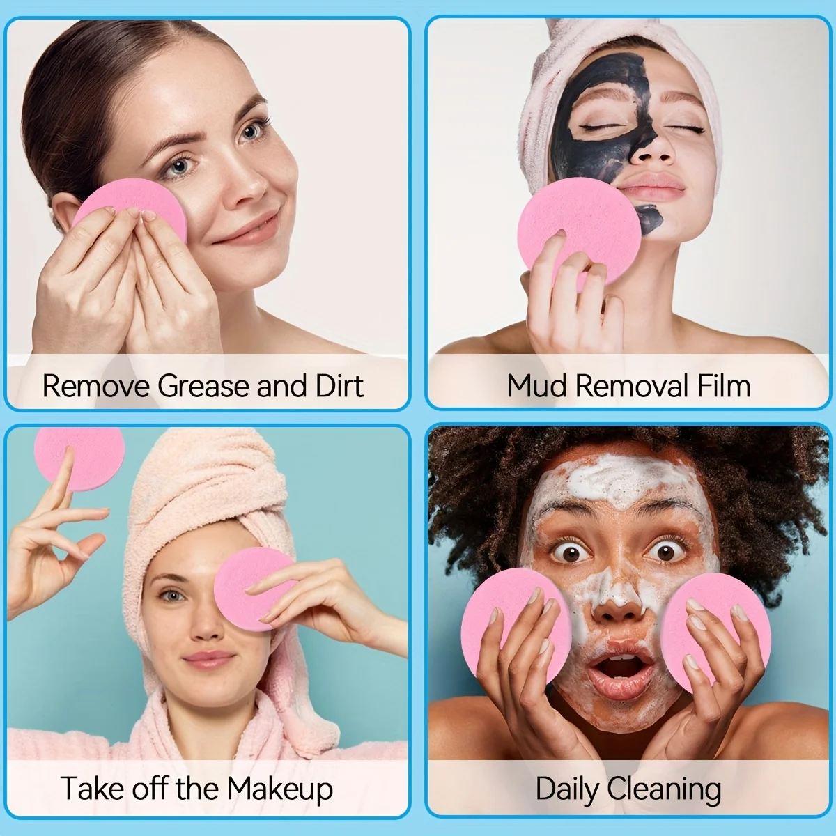 اسفنجات الوجه - 240 قطعة - اسفنجات الوجه المضغوطة لغسل الوجه، وسادات إسفنجية لأقنعة التقشير وإزالة المكياج. #4