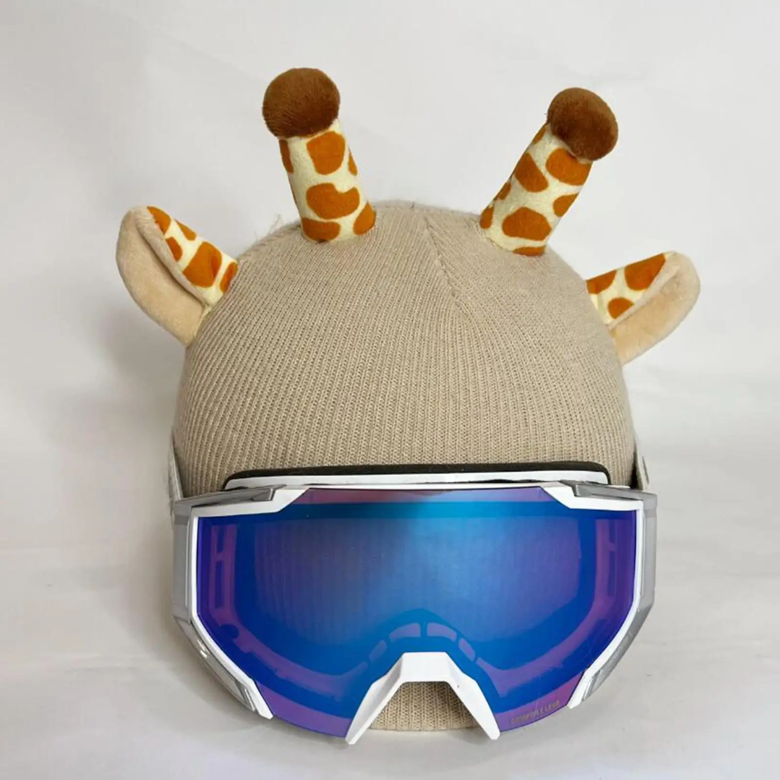 

Giraffe Ski Helmet Cover Lovely Comfortable Knitted Cap Novelty Multifunction Soft Fun Gift Creative Decorative Ski Helmet Decor