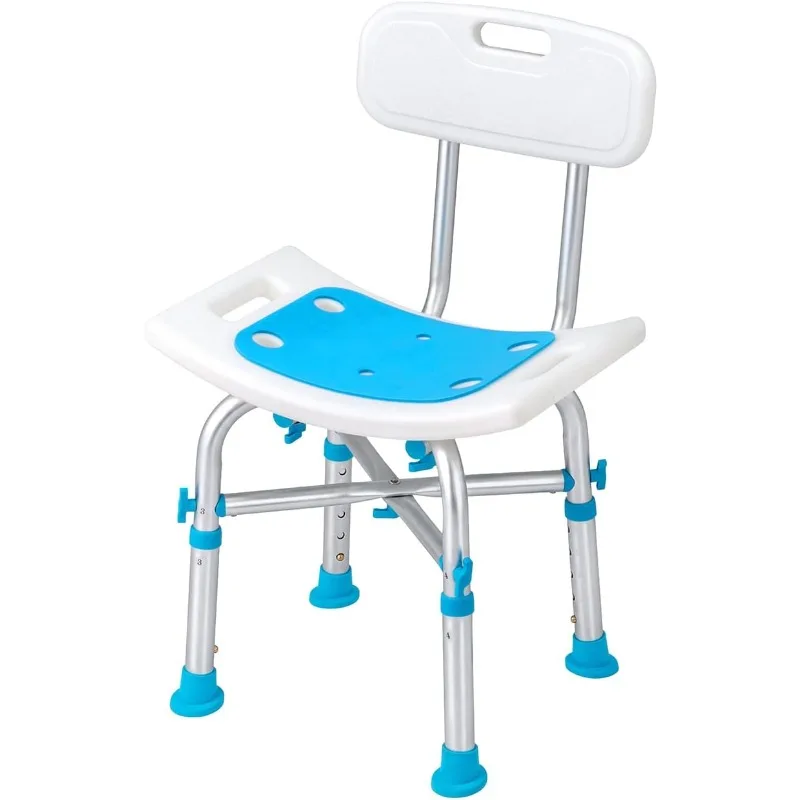 Heavy-duty aluminum frame non-slip shower chair for family bathroom elderly bathing safety seat