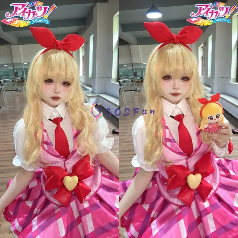 

Hoshimiya Ichigo Cosplay Aikatsu Costume Full Set Uniform Role Play Halloween Carnival Party Outfit for Women COSFun