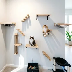 Rascador pared gato torre juguetes interactivos resistente interior