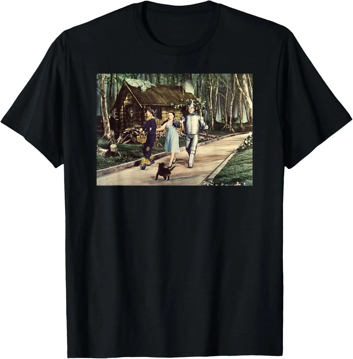 Brick Road Wizard of OZ Tin Man Scarecrow Dorothy and Toto T-Shirt