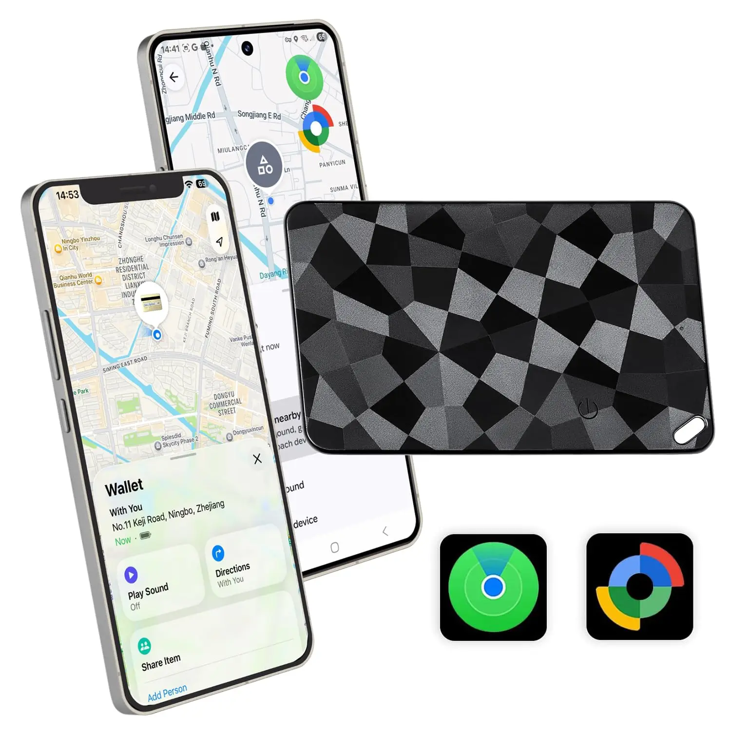 

Dual System Item Tracker Anti-Lost Tag Compatible with Apple Find My Google Find Hub Global Positioning Wallet Luggage Tracker