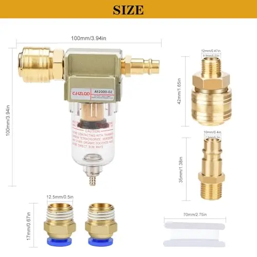 Aluminum Alloy Compressed Air Filter Separator with Mounting Bracket Compatible with Construction Machinery and Tools