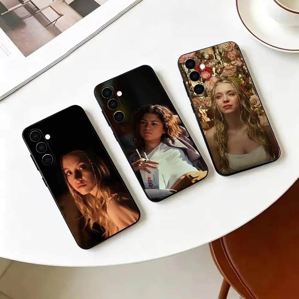 Coque de téléphone E-Euphoria Season-n pour Samsung Galaxy A73, A72,A70,A53,A52,A51, coque noire en Silicone souple