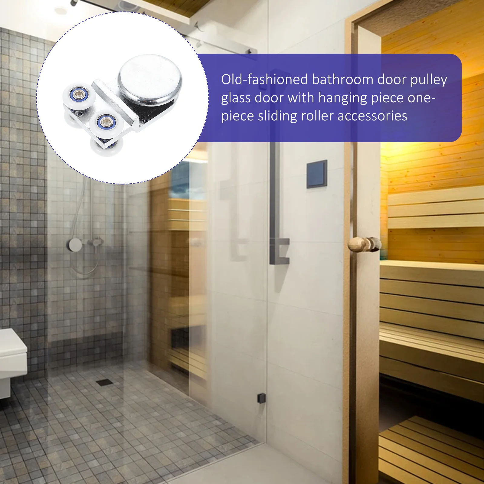 

2Pcs Bathroom Door Pulley High-Grade Material Smooth Sliding Glass Door Runner Heavy Duty Shower Room Wheel Replacement