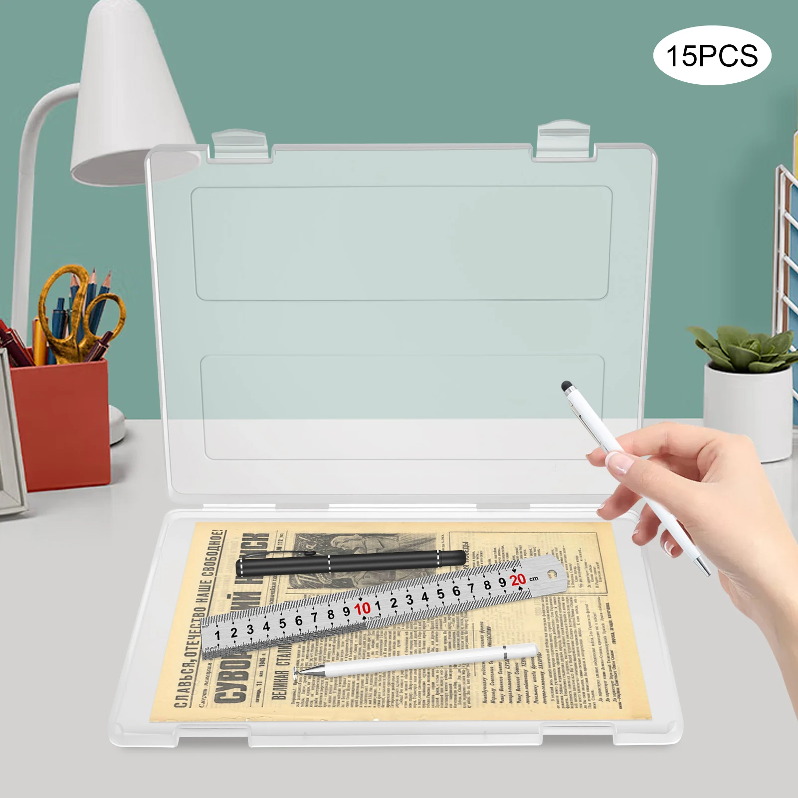 

Набор из 15 прозрачных коробок для документов формата А4, современные прямоугольные коробки из полипропилена для хранения бумаг, портативные принадлежности для офиса и школы