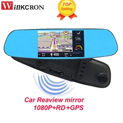 3 in1 Car dash Cam Recorder Rad Detector Reaview mirror GPS Navigation Andriod 5 Wifi FHD 1080P DVR Parking Video Recorder