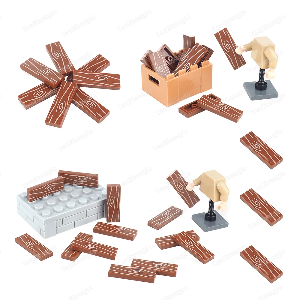 63864pb133 Holzmaserung Muster Gedruckt Baustein Fliesen 1x3 Montage MOC figuren Militärische Ausrüstung Zubehör Modell Geschenk Spielzeug