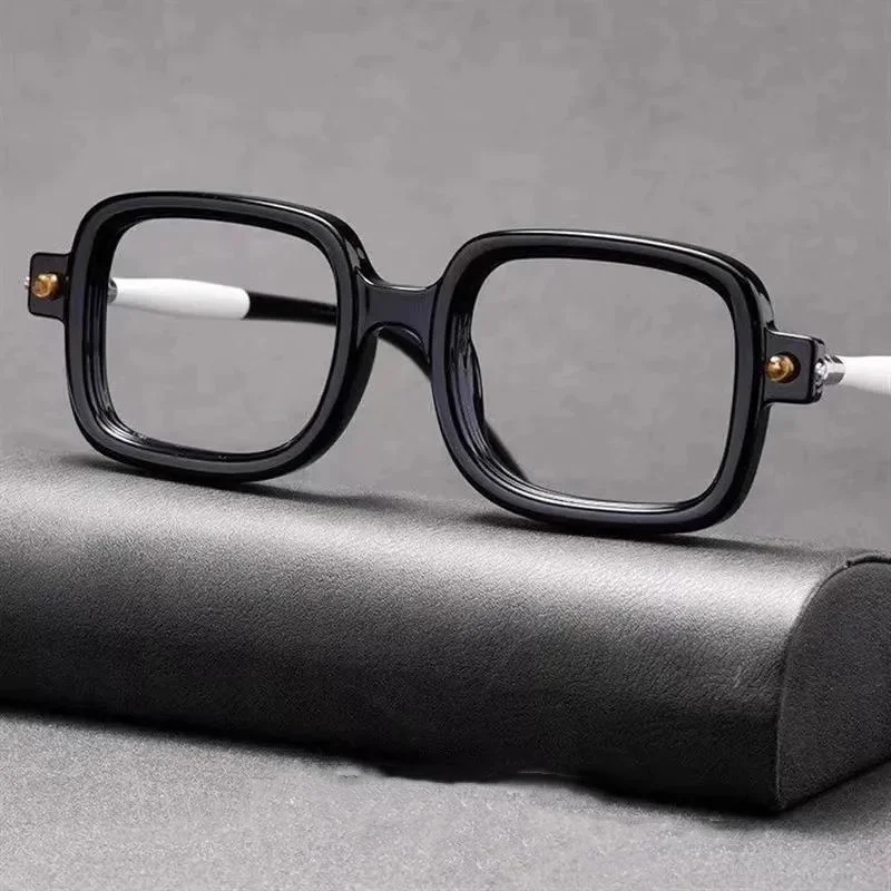 Middle Aged Reading Eyewear Anti Blue Light Retro Glasses Frame Trend Large Square Personalized Far Sight Eyeglasses To +4.0