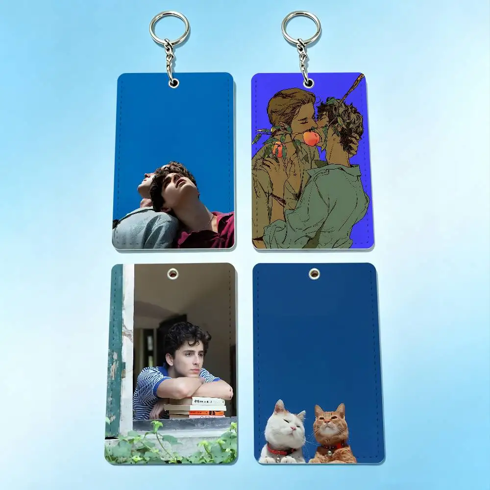 

C-Call me by y-your name Card Holder Men And Womenn Universal Antirust Keychain Learther Access Drop Key Tag Ring