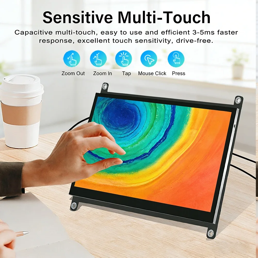 LESOWN Integrated Display Module 7 inch IPS Panel P+G Touch HDTV No Driver for AIDA64 PC Case Sub Screen