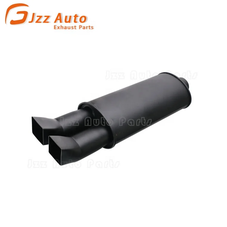 JZZ  High Quality Stainless Steel black 2.5 inch Muffler exhaust dual 51mm outlet