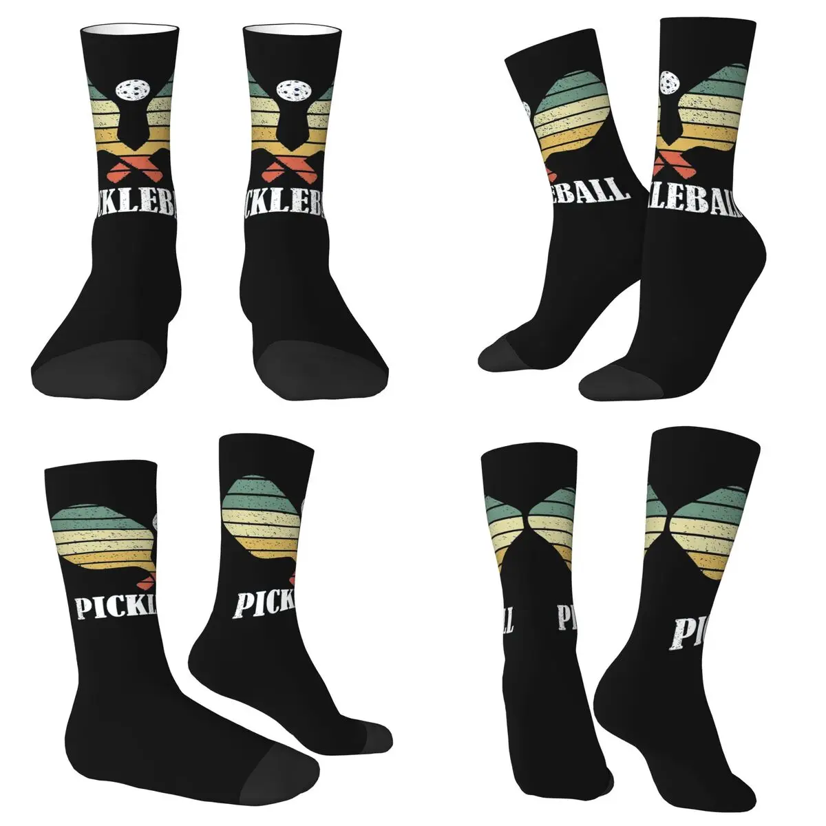 ピックルボールヴィンテージディストレストレトロプレーヤーソックス原宿ストッキングオールシーズンロングソックスアクセサリーユニセックスクリスマスギフト用