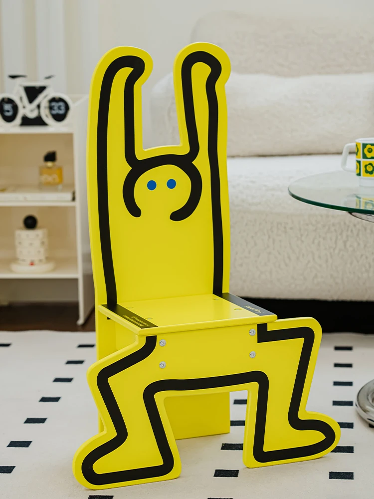 

Furniture Creative Humanoid Backrest Chair,Home Furniture,Living Room Shoe Changing stool,Decoration Art Graffiti Stools