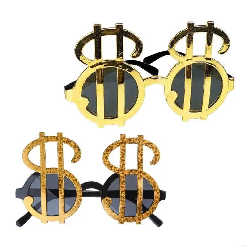 

918F Photo Booth Props Glasses Funny Dollar Cash Glasses for Photos Casino Theme