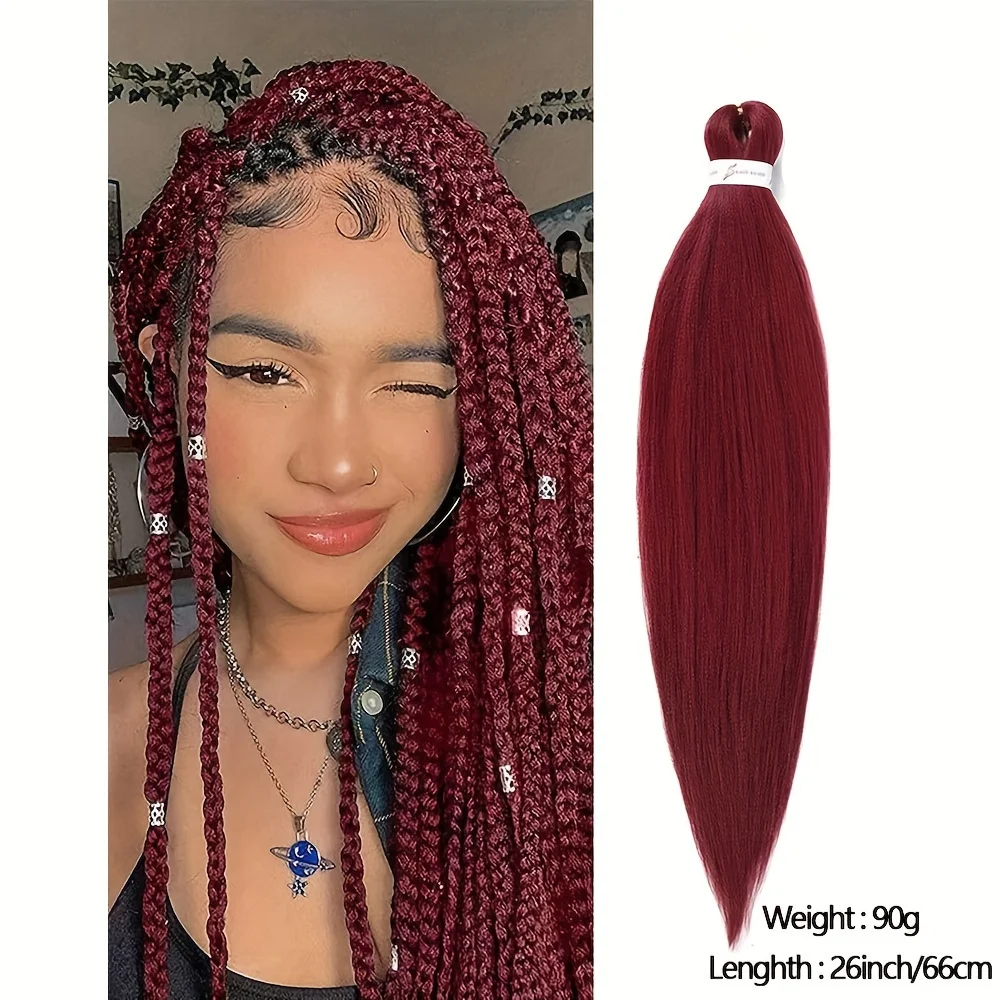 Предварительно растянутые плетеные волосы - 26 дюймов, 1 упаковка, коробка для настройки горячей воды, плетение крючком, наращивание волос для плетения