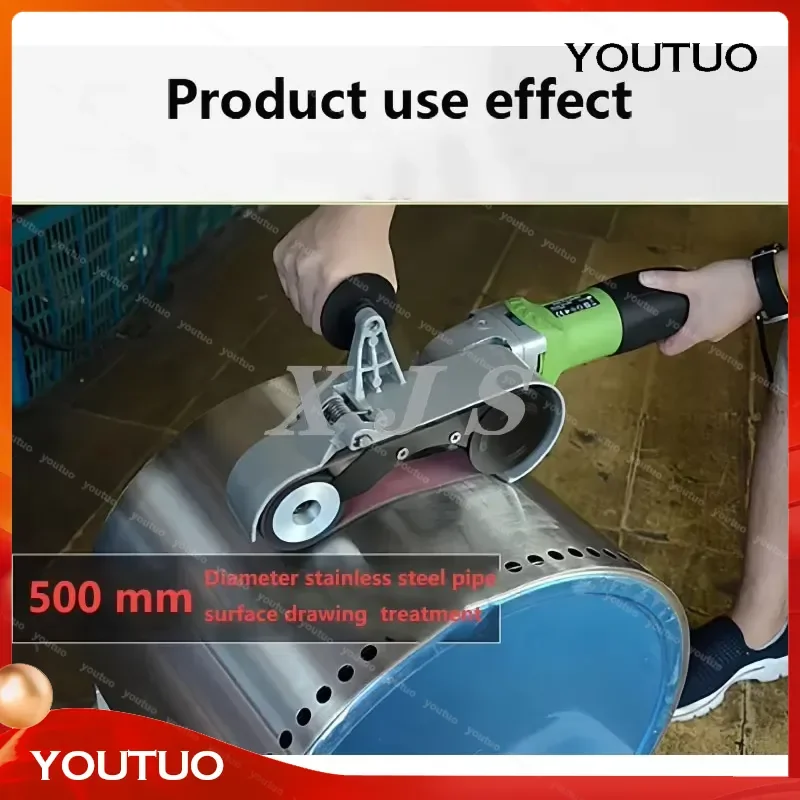 for Handheld Round Tube Polishing Finishing Belt Sander Electric Stainless Steel Cylindrical Pipe Polisher