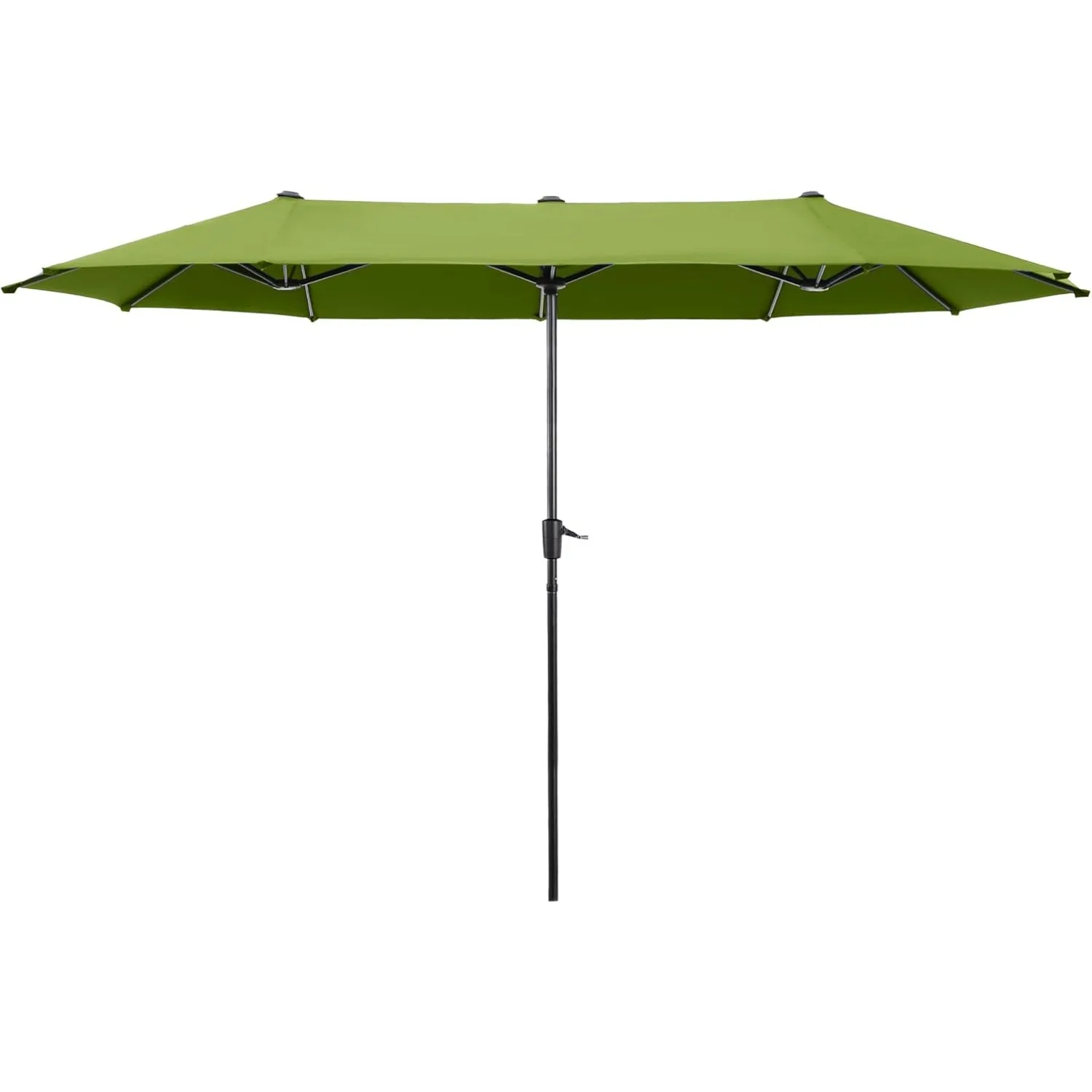 HERA'S PALACE 13 Ft Patio Umbrella Double-Sided Outdoor Market Rectangular Large with Crank for Patio Shade Yellowish Green