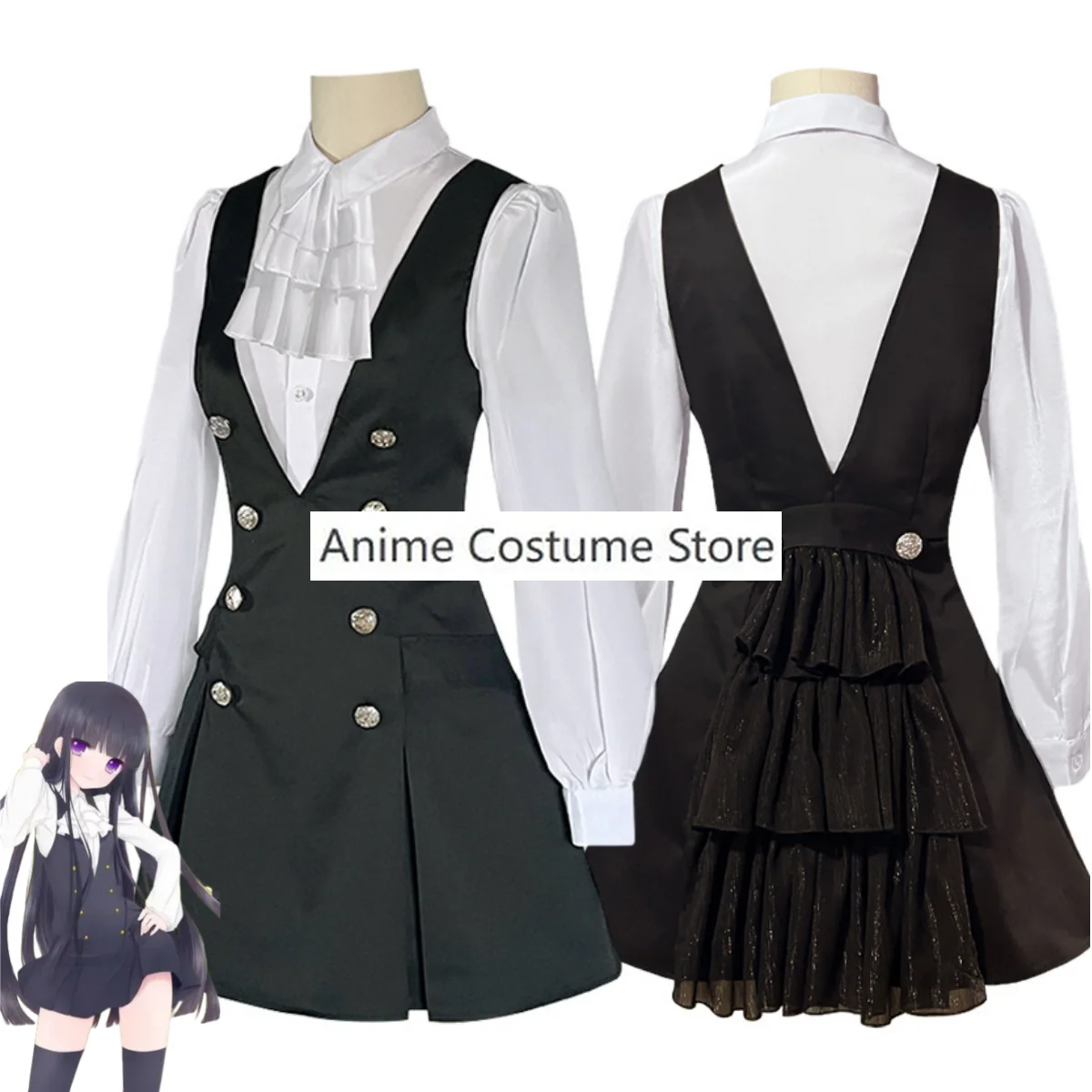 Anime Inu X Boku SS Ririchiyo Shirakiin Riricho Cosplay Costume Roromiya Karuta Shirt Skirt Wig Woman Kawaii Carnival Suit