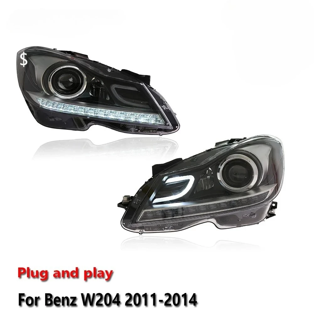 

Светодиодные фары в сборе для Mercedes-Benz W204 2011-2014: противотуманные фары, ДХО, стоп-сигналы, указатели поворота, подключение Plug and Play