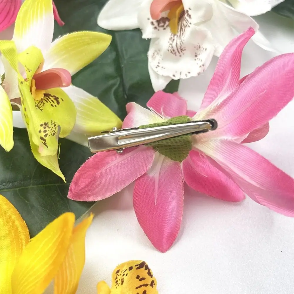 زهرة محاكاة زهرة مشبك شعر القماش المشابك السحلية منقار البط كليب ذيل حصان كليب إكسسوارات الشعر دبابيس الشعر الكورية نمط