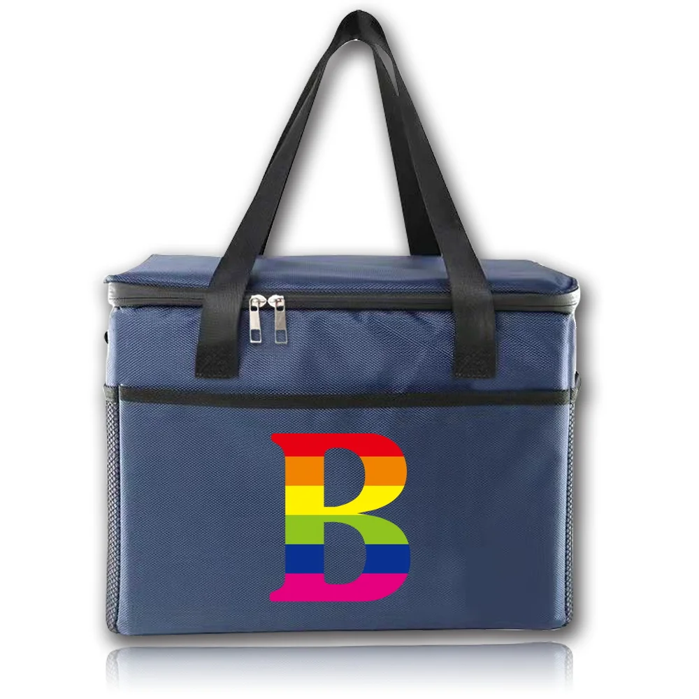 Lunch Bag for Women Cooler Bag Thermal Tote Bag Insulated Lunch Box Rainbow Printing Series Unisex Travel Portable Picnic Bags