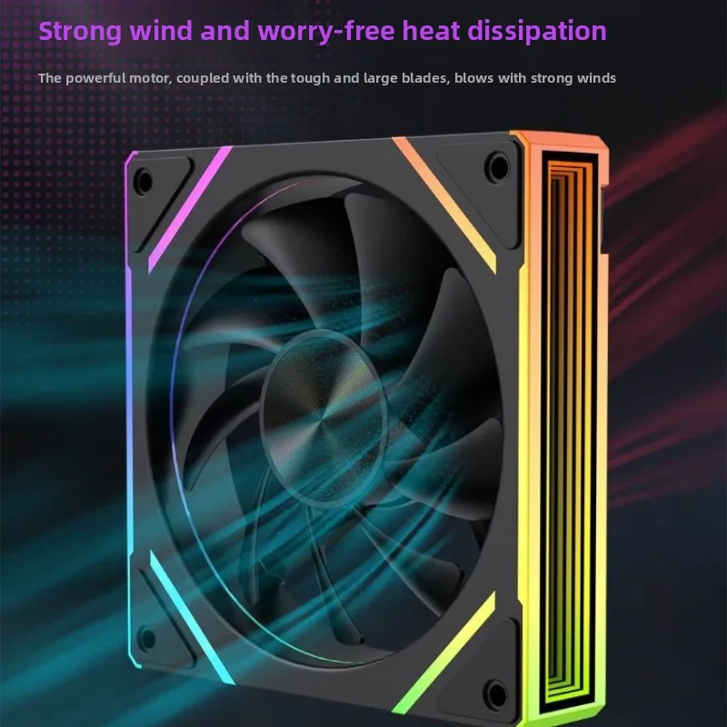 Quiet Mute Computer Chassis Fan Cooling Fan ARGB Direct Mirror New CD Pattern Design 12CM Chassis Fan Large Air Volume 1200RPM