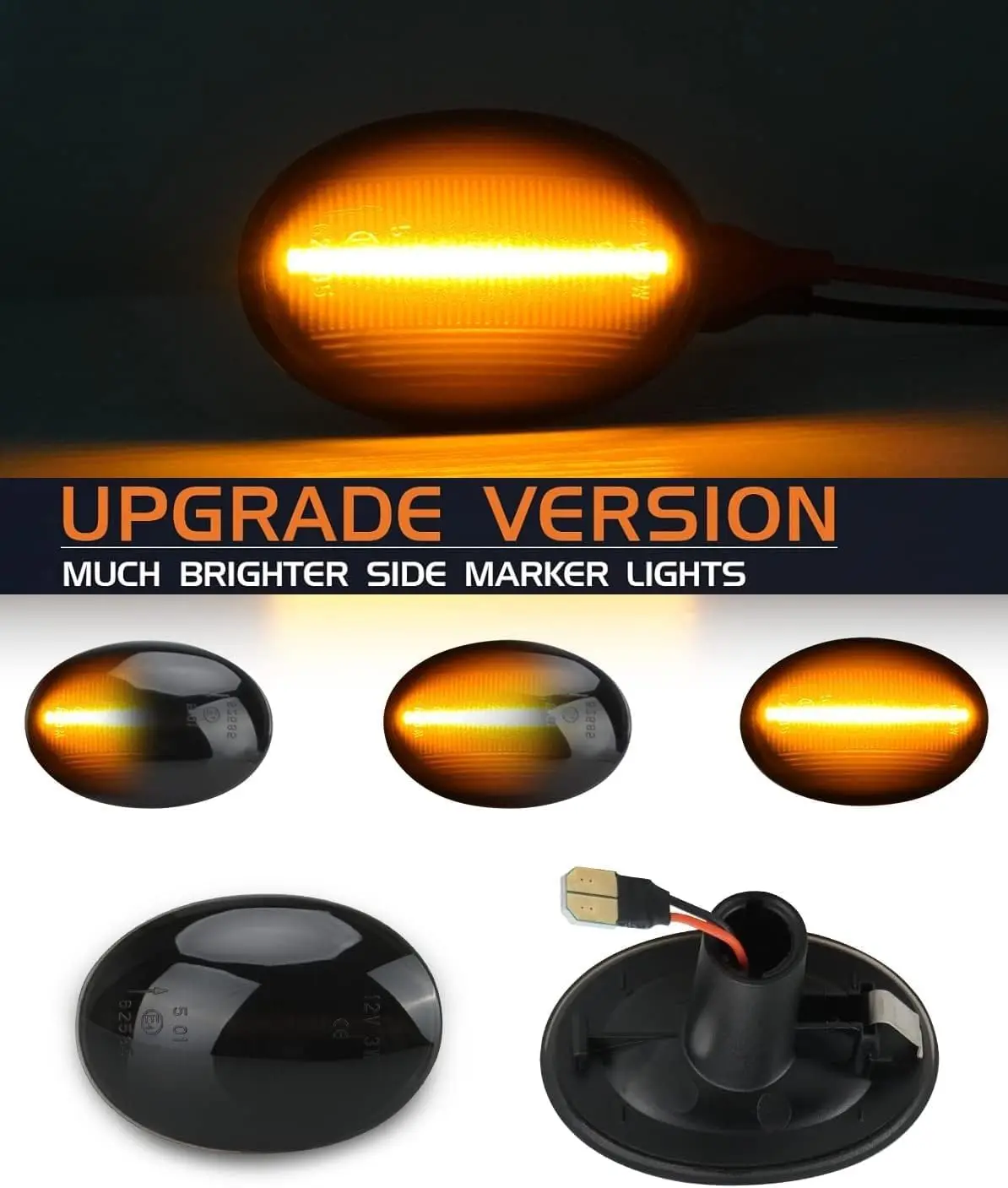 2 قطعة مجموعة مصابيح العلامات الجانبية متوافقة مع ميني كوبر R55 R56 R57 R58 R59 2006-2015 ، إشارة الانعطاف الكهرمانية الوامضة المتتابعة Li #1