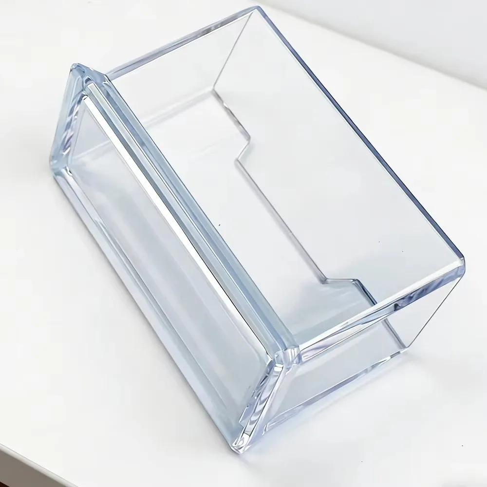 Durable Clear Acrylic Business Card Holder Thickened Single Layer Card Display Box Business Card Display Stand Office Supplies