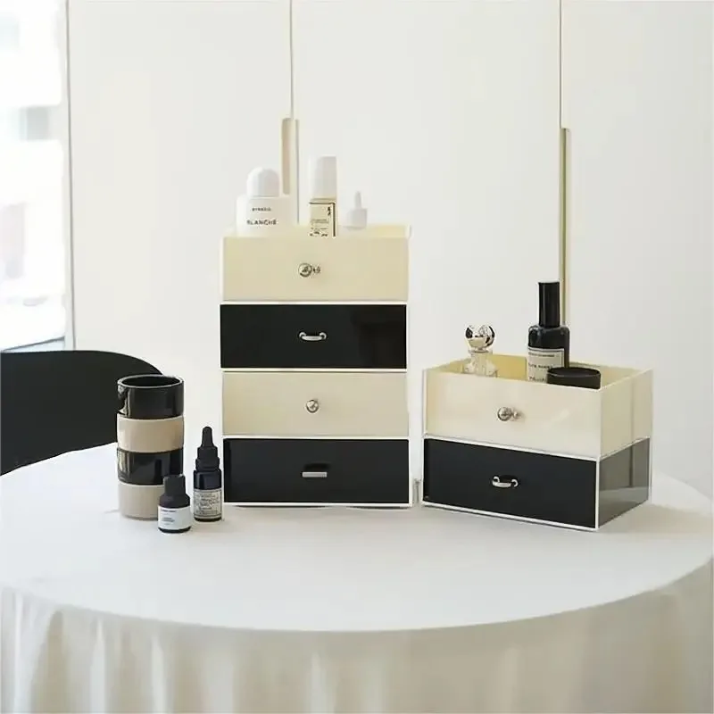 Vintage storage Home decoration Makeup tool arrangement Acrylic multi-layer storage box