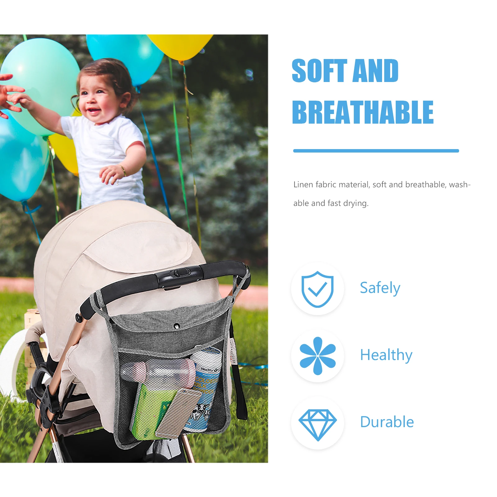 

Universal Hanging Mesh Storage For Baby Diapers Snacks Towels Lightweight Practical Baby Accessories Stroller Hanging Organizer