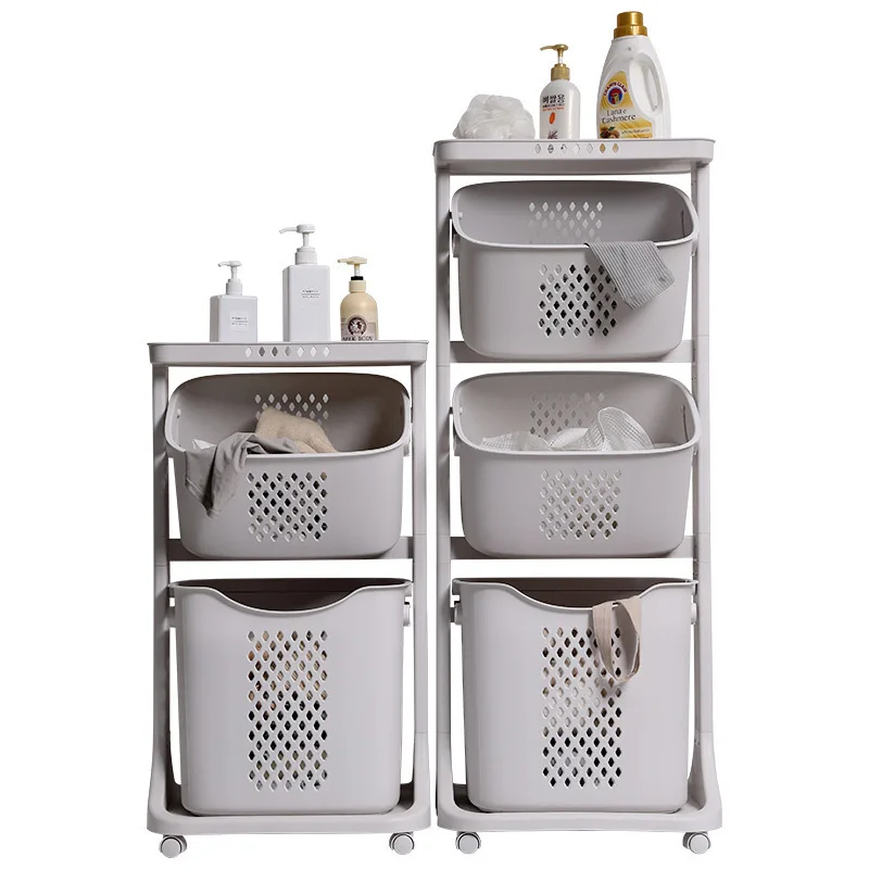 

Plastic Dirty Clothes Basket Bathroom Trailer Shelf Dirty Clothes Storage Basket