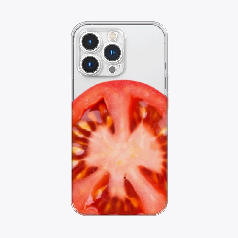 Tomato ins Creative Cute Phone Case For iPhone 17 16 15 14 13 12 11 Pro XR X Max 7 8 Plus MINI Y2K Transparent Hard Back Cover