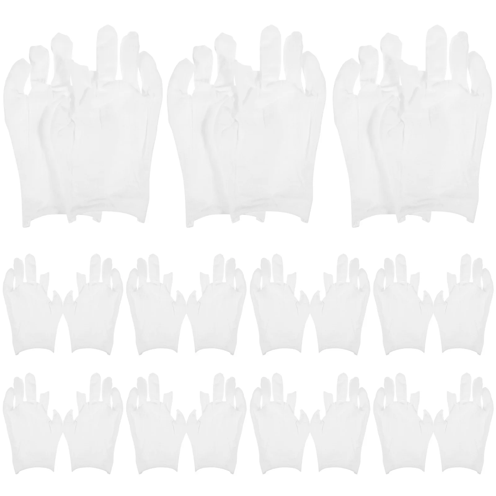 12 Pairs White Cotton Fingerless Gloves for Dry Hands Working Moisturizing Touch Screen Soft Breathable Labor Mitts