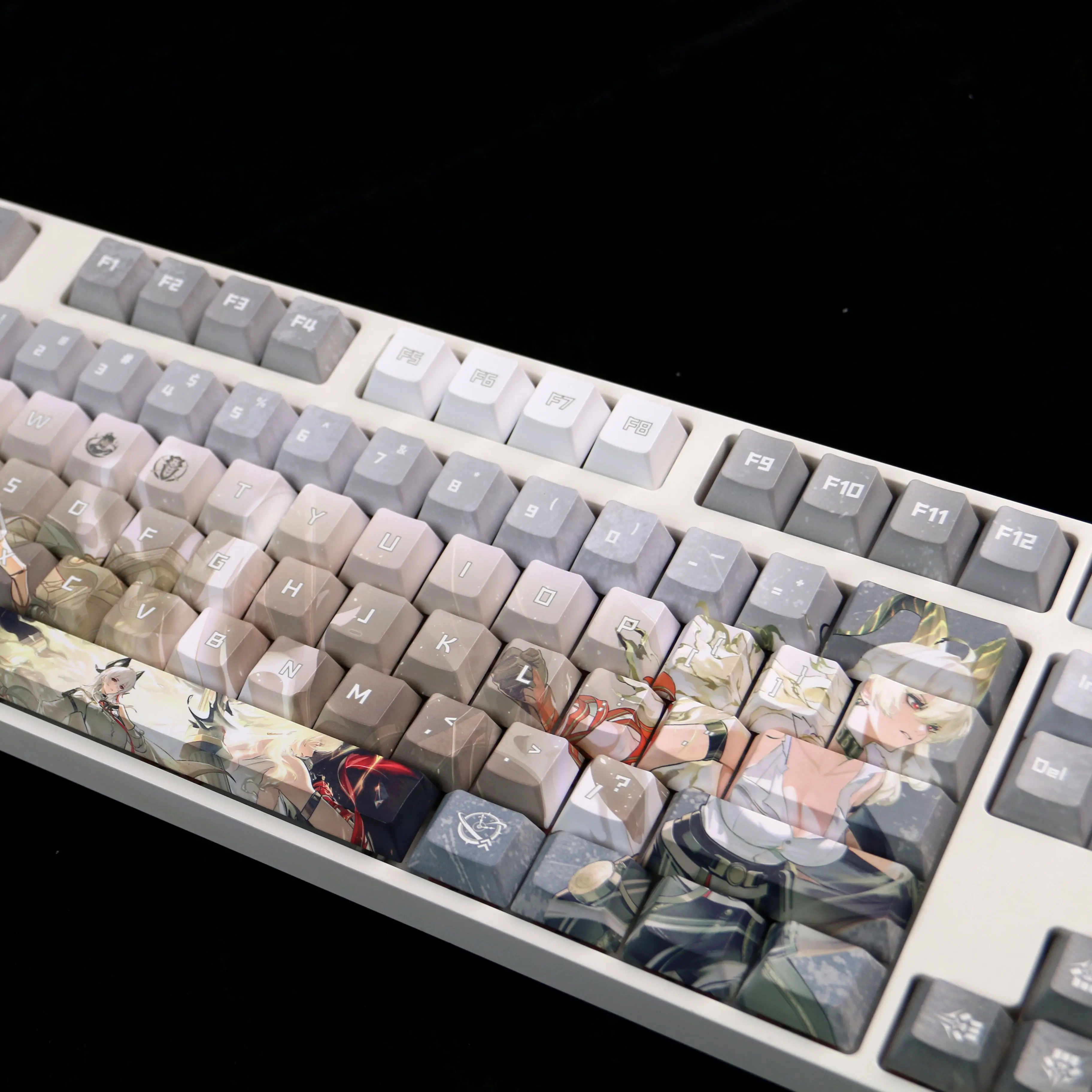 128 Keys Broken Theme Zania Custom Keycaps Chreey PBT Anime Game Side-print Transparentcute Dye-Sub Mechanical Keyboard Caps