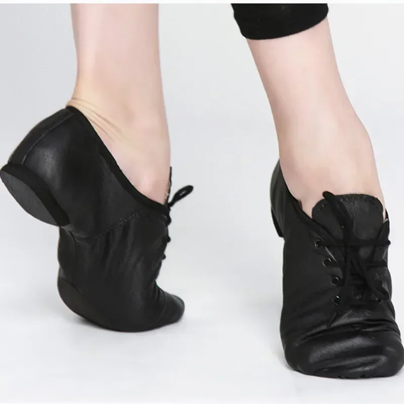New Professional Jazz Dance Shoe Boot Women Men Kids Lace Up Dancing Sneakers Leather Athletic Shoes