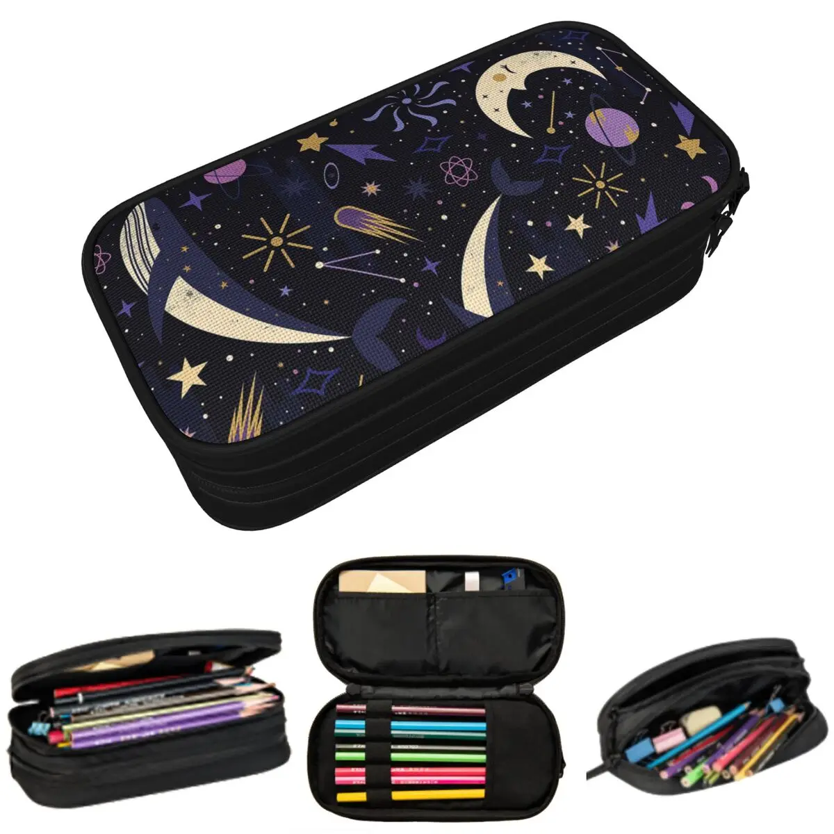 

Whale Moon Stars Designed Pencil Case for Boys Girls Gifts Pen Box Pencil Bag Stationery Supplies Pen Holder Bag