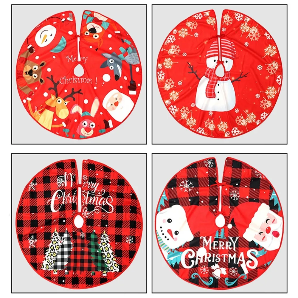 Party Decor Christmas Tree Skirt Merry Christmas Happy New Year Outdoor Blanket Home Supplies Tree Accessories Xmas Floor Cover