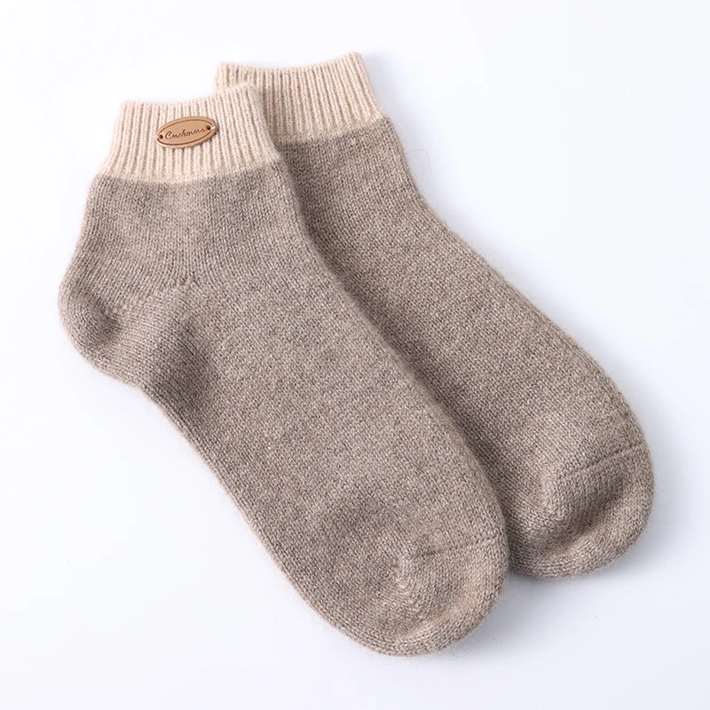 100% Pure Cashmere Home Hospital Socks Winter Luxurious Women\'s Knitted Warm Lightweight Soft Indoors Short Sleep Sock Christmas