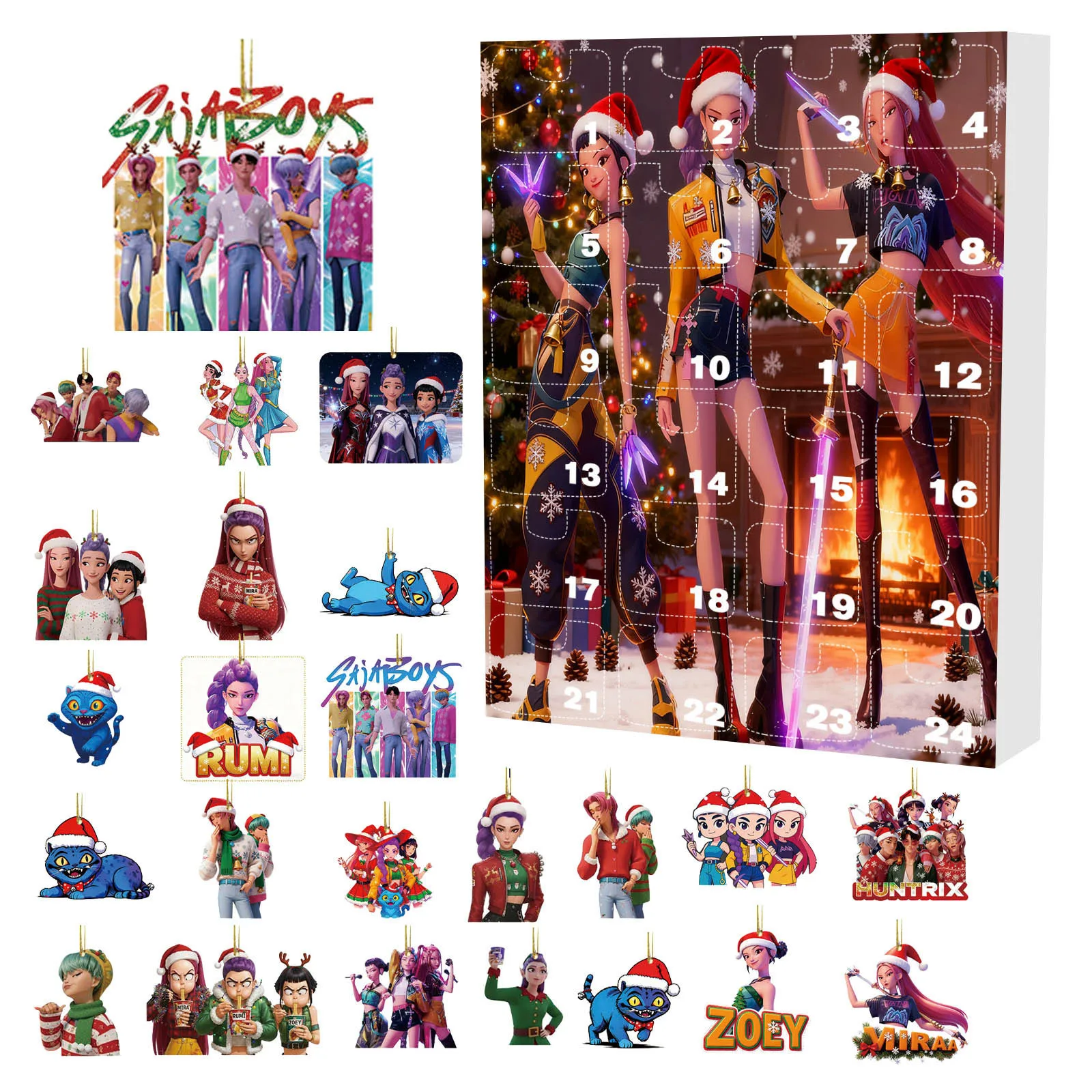 2025 Kpop Demon Hunter Advent Calendar Doll Christmas Atmosphere Decorative Gifts New Year 24 Days Countdown Surprise Blind Box - Image 4